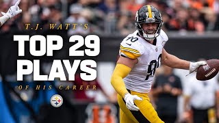 HIGHLIGHTS: T.J. Watt's top 29 career plays to celebrate his 29th birthday | Pittsburgh Steelers