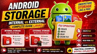 ANDROID - FILE STORAGE TUTORIAL IN JAVA | INTERNAL, EXTERNAL, CACHE STORAGE.