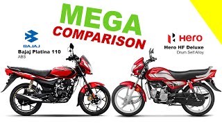 Bajaj Platina 110 vs Hero HF Deluxe | MEGA COMPARISON | Bike Info