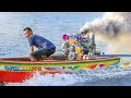 Drag Racing Turbo Longtail Thai Riverboats in Bangkok