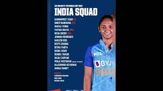 India squad ICC Women’s T20 World Cup 2023 #womenscricket#t20worldcup
