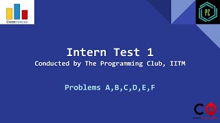 Intern Test 1 Editorial - All Problems