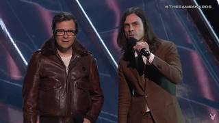 Rivers Cuomo and Brian Bell of Weezer at The Game Awards 2018