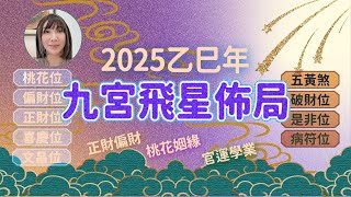 【玄學身心靈】2025乙巳年九宮飛星佈局｜正財、偏財｜桃花、姻緣｜官運、學業