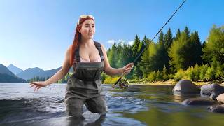Alone in the Mountains - Fishing for My Dinner