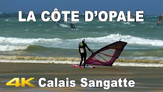 🇫🇷   CÔTE D'OPALE Coup de vent | De Calais à Sangatte | FRANCE | 4K