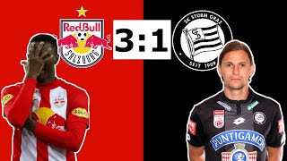 Red Bull Salzburg vs Sturm Graz 3:1 | Patson Daka schiesst lupenreinen Hattrick gegen Sturm!
