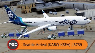 [P3Dv5.1] PMDG Alaska Airlines 737-900ER - Arrival into Seattle (KABQ-KSEA) | VATSIM