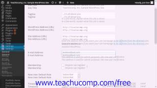 WordPress 4.0 Training Tutorial General Settings