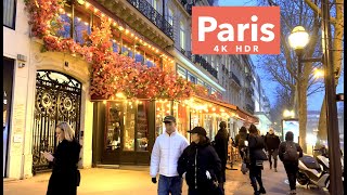 Paris France, Evening walk - January 25, 2023 - 4K HDR 60 fps