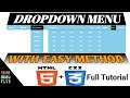 How To Create Dropdown Menu - Navigation Bar in HTML And CSS |  HTML Website Tutorials