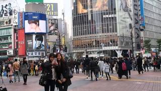 東京　渋谷駅前　ハチ公前広場　スクランブル交差点　２０１５．１２．２１　Hachiko Shibuya Tokyo Japan