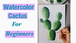 Watercolor cactus for beginners