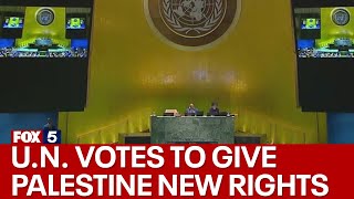 U.N. votes to give Palestine new rights