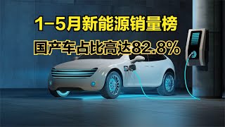 中国2023年1-5月新能源汽车销量排行榜，仅7款破10万，比亚迪无缘冠军