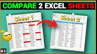 How to compare two excel sheets data | how to match two sheets data in excel in hindi