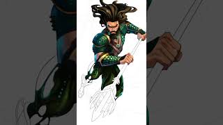 Justice League Aquaman - How To draw Aquaman  Superhero - drawing and colouring page #shorts