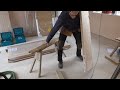 how to hang a door with a professional carpenter***complete house 2nd fix carpentry part 1***