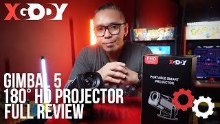 XGODY Gimbal 5 Projector Full Review! Worth a Shot? Watch Your Movies on The Ceiling!