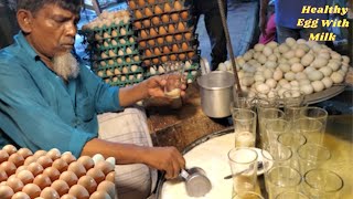 Old Man Selling Extreme Hot Milk \u0026 Healthy Boiled Eggs | Eggs With Milk Mixture