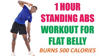1 Hour Standing Abs Workout for Flat Belly 🔥 500 Calorie Workout 🔥