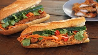 Crispy Breaded Chicken Banh Mi - Vietnamese Sandwich - Cooking With Morgane