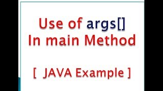 what is use of string args[] in java Example | Program | Interview Question