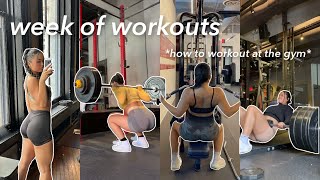 WEEK OF WORKOUTS: how to workout at the gym, tips to be consistent and motivated, & workout w/me!
