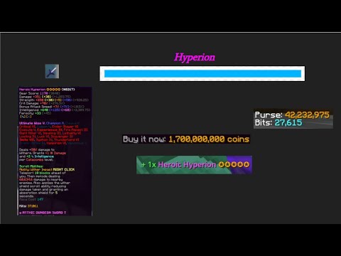 Crafting And Maxing A Hyperion Hypixel Skyblock Youtube
