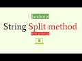 JavaScript String split method part 1 || JavaScript tutorial for beginners