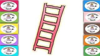 How to Draw a Ladder for Kids with Bunny Hop Dance Music