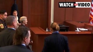 Awkward moment as Johnny Depp, Amber Heard separated in courtroom