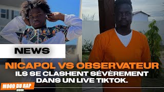 NICAPOL ET OBSERVATEUR  ÉBÈNE SE CLASHENT SÉVÈREMENT DANS UN LIVE TIKTOK.