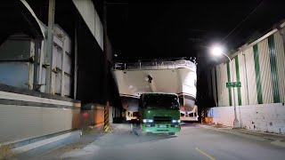 New Horizon PC60 Power Catamaran Transported in Dark of Night for Sea Trials