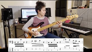 Cool Slap Bass line exercise 3 ways - easy, intermediate, and pro (w/ Tabs and Playalong)