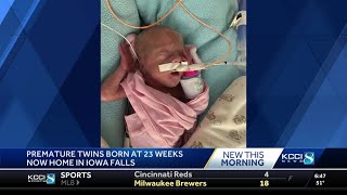 Premature Iowa twins born at just 23 weeks finally come home