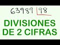 DIVISIONES RESUELTAS en vÍdeo : 63989 dividido por 98 con resta