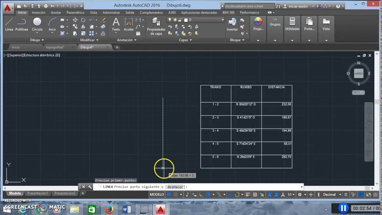 Configuración De AutoCad Para Planos Topograficos Por Rumbo - YouTube