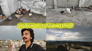 ENJOYING BEAUTIFUL WEATHER 😃|SHERU AND HIS FAMILY♥️|NEW MURGIYAN LAY LE |VLOG PT 68