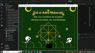 🌙 Eid Mubarak Animation in Python | Turtle Graphics Project ✨