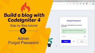 #6. Implementing Admin Forgot Password in CodeIgniter 4