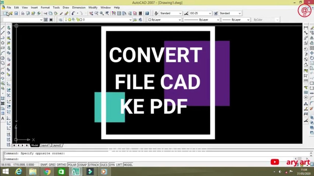 Cara Convert File Autocad Ke Pdf Pada Autocad 2007 - YouTube