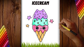How to Draw Ice Cream Cone Easy