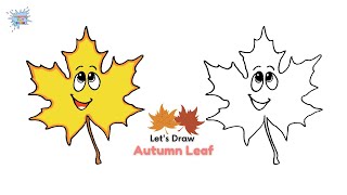 How To Draw An Autumn Leaf Easy Step By Step - Leaf Drawing Easy 🍁