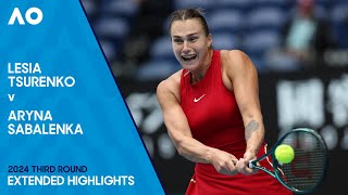Lesia Tsurenko v Aryna Sabalenka Extended Highlights | Australian Open 2024 Third Round