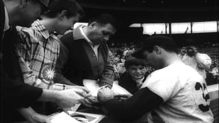 Sandy Koufax retires from baseball; press conference in Los Angeles, California a...HD Stock Footage