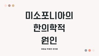 미소포니아의 한의학적 원인 1편