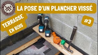 Construire une terrasse en bois sur plots réglables #3 La pose et la fixation du plancher