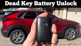 2020 - 2023 Mazda CX-30 - How To Unlock \u0026 Open With Dead Battery Or CX 30 Remote Key Fob Not Working