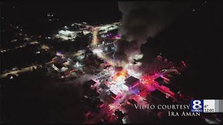 Multiple buildings demolished after massive Ovid fire